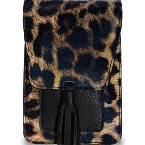 Harper Leopard Vegan Leather RFID Wallet Crossbody Bag